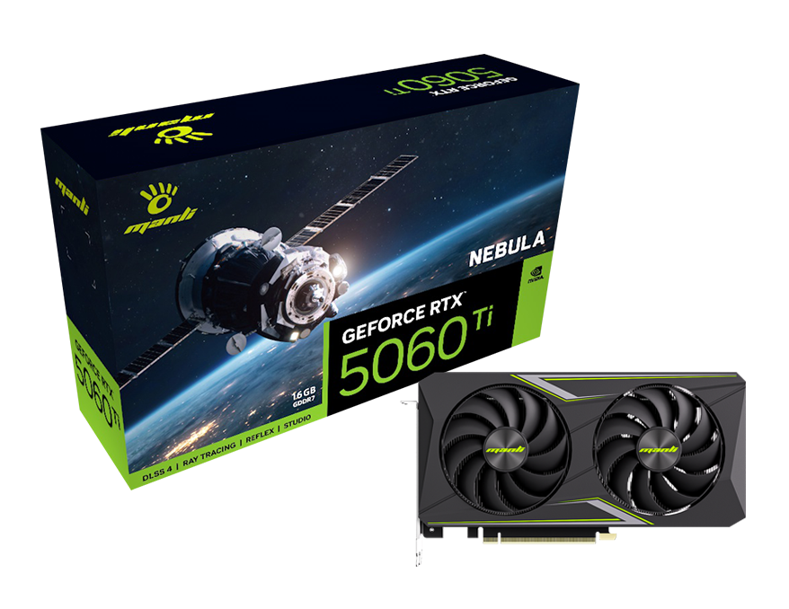 Manli Nebula GeForce RTX 5060  - đánh giá và giá Triple Fan Gaming Graphics Card 16Gb
